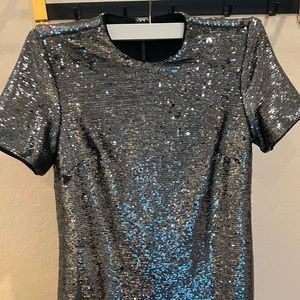 Ralph lauren - shimmery sequin silver dress -0